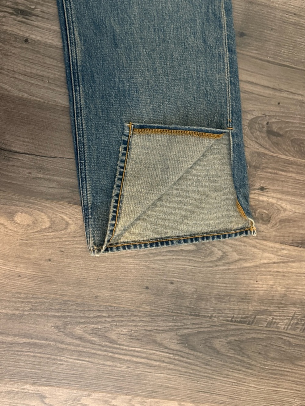 Good American The Khloé High Waist Patch Denim Straight Leg Jeans - Picture 7 of 10